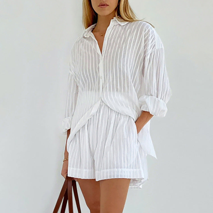 Viola™ - Effortlessly Chic Button-Up & Shorts Combo