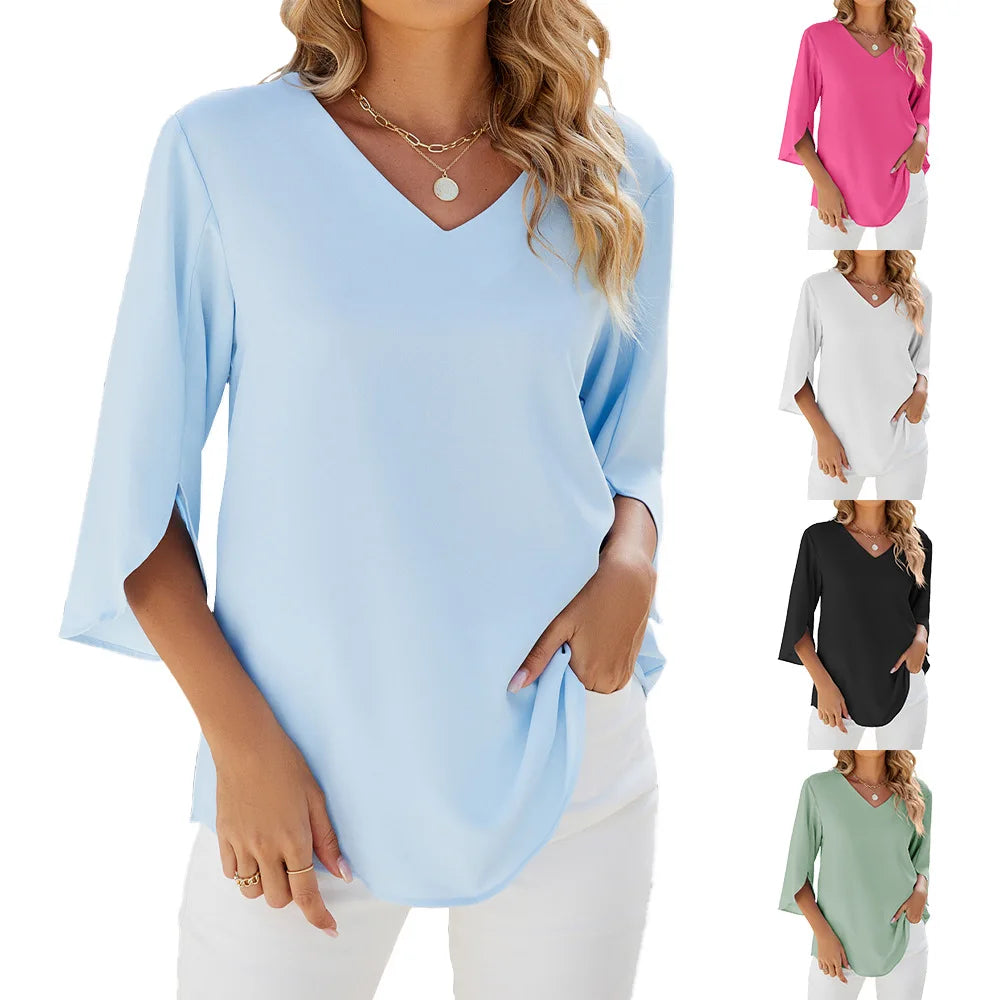 Elegant V-neck Blouse - CARA Collection